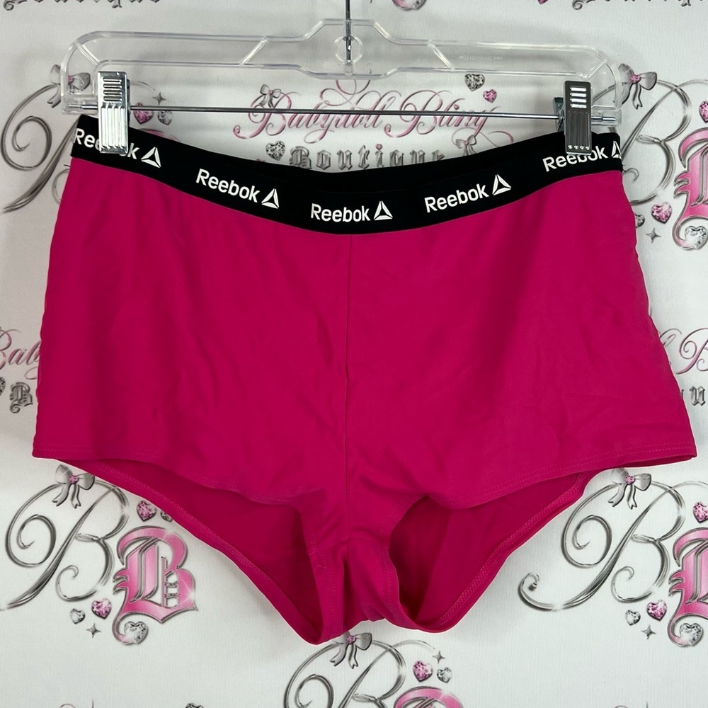 Reebok shorts mini booty stretchy Women's Vibrant Pink Athletic Shorts y2k rare